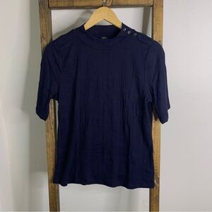 Talbots Navy Blouse